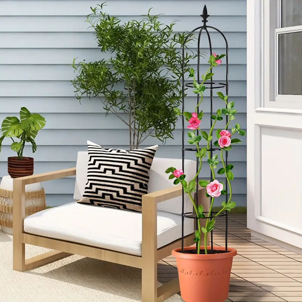 63 inch 2Pcs Black Garden Obelisk Trellis for Climbing Plants